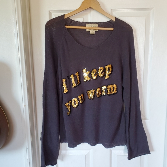 Wildfox White Label Sequined Oversized Sweater - Picture 3 of 8